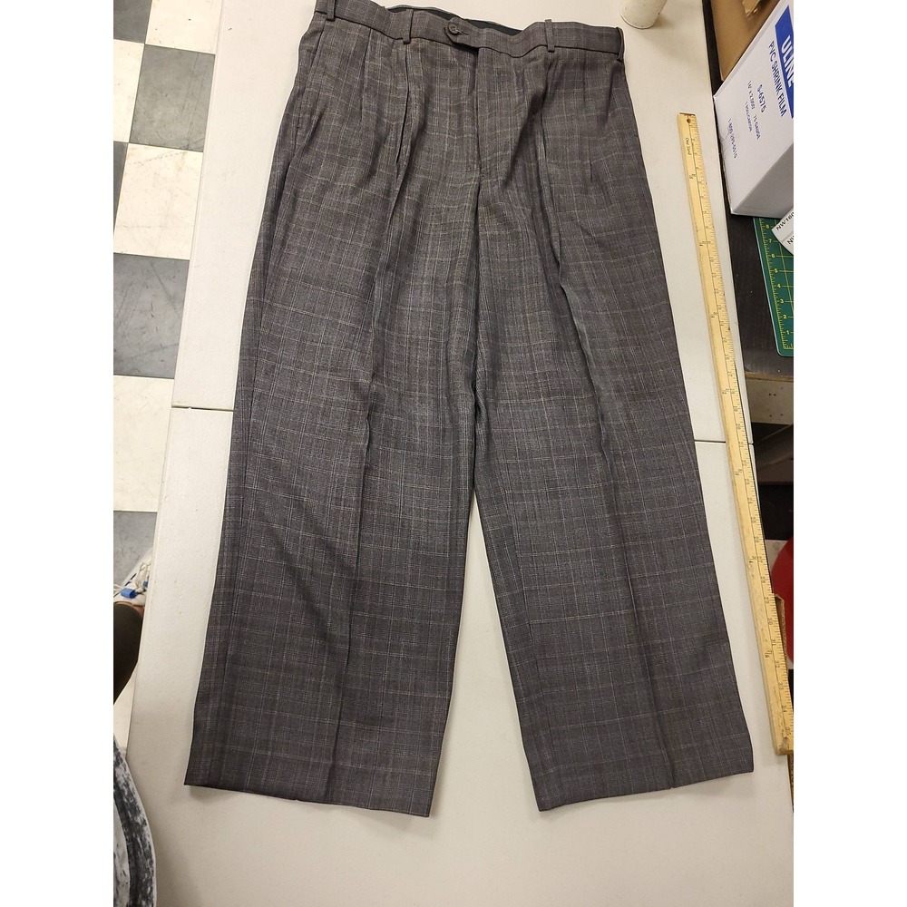 PRONTI Collection by PHITA Mens Dress‎ Pants XL 38 Waist Plaid Trousers Slacks